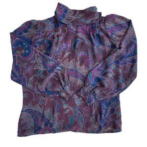 Poet by Nicola Vintage Multicolored Blouse Large